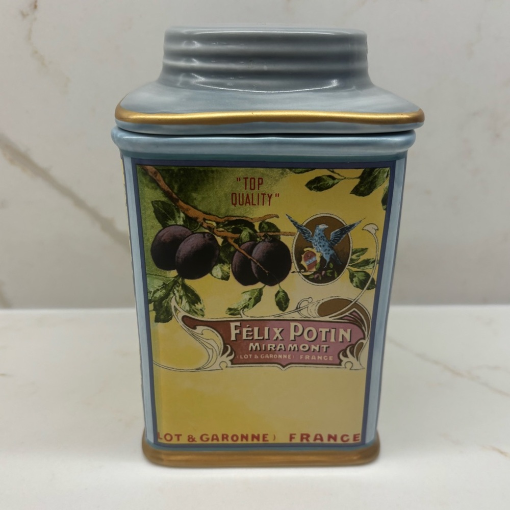 Imperial Plums Sakura Oneida Vintage Labels Collection Stoneware Canister